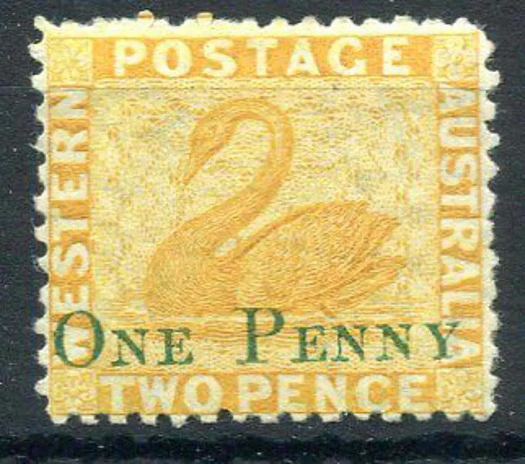1874 "ONE PENNY" surcharge on 2d yellow. Fresh MLH ... Image 1++