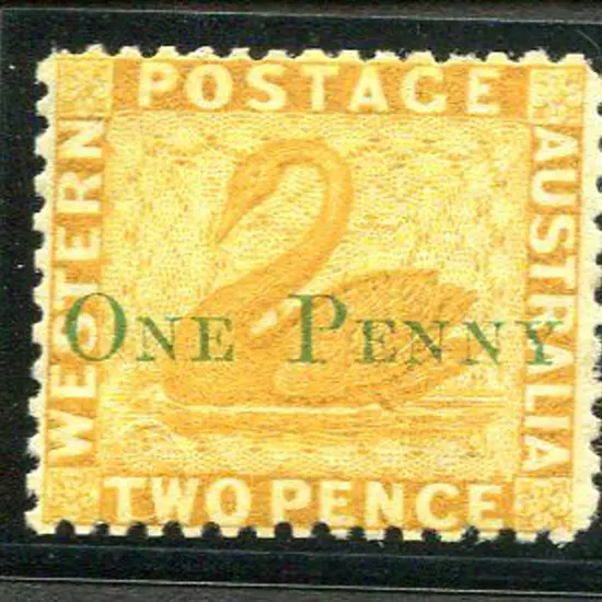 1874 "ONE PENNY" surcharge on 2d yellow. MLH with ...