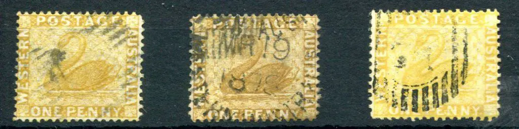 1876/79 1d ochre, 1d bistre & 1d yellow-ochre ... Image 1++