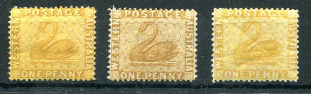 1876/79 1d ochre, 1d bistre & 1d yellow-ochre ... Image 1++