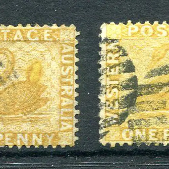 1876/79 1d ochre with large flaw on swans back ...