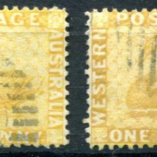 1882 1d yellow-ochre. Two used singles with ...