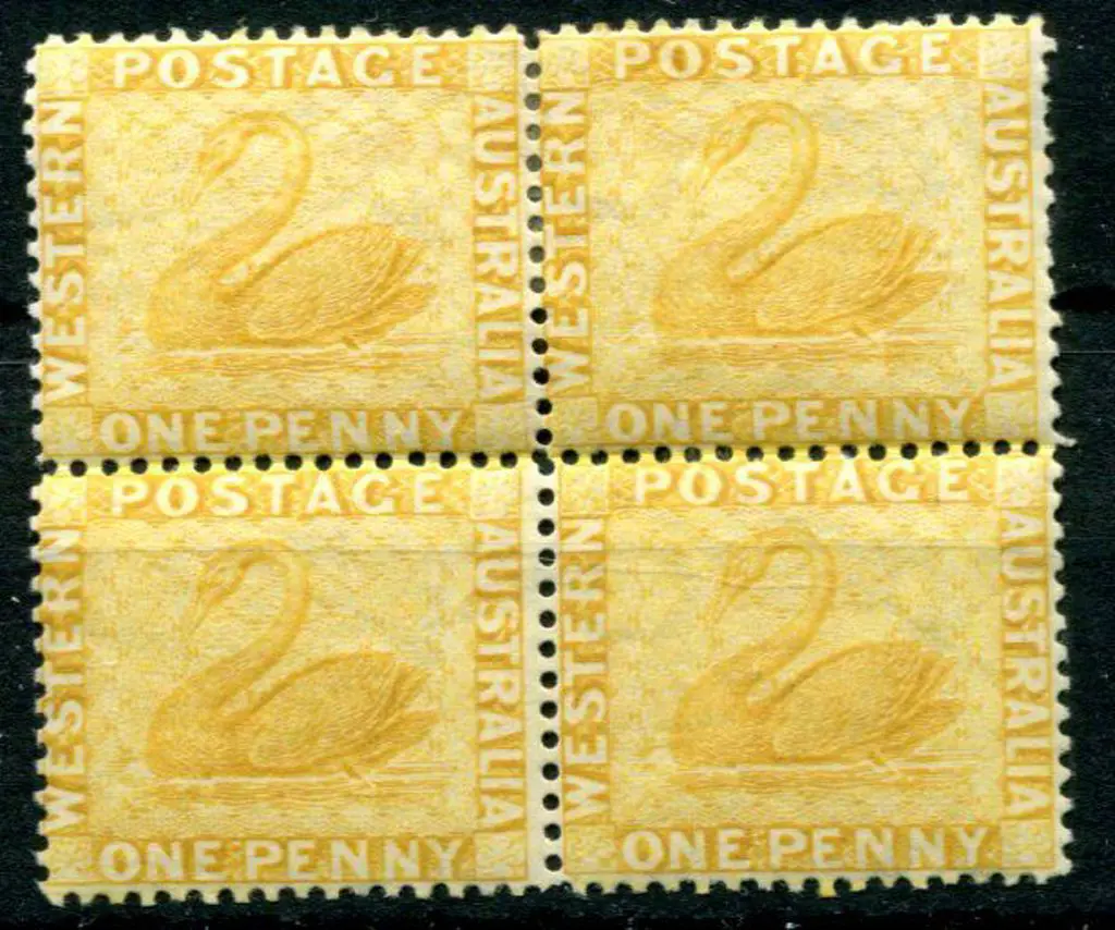 1882 1d yellow-ochre. MUH/MLH block of 4. SG 76, ... Image 1++