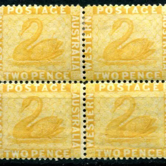 1882 2d chrome-yellow. MUH/MLH block of 4. SG 77, ...