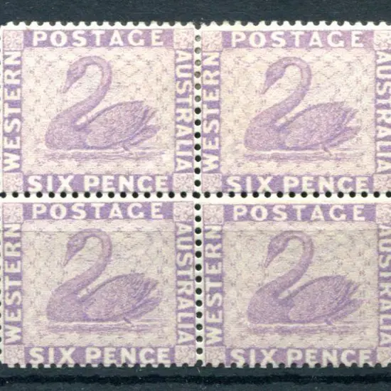 1882 6d reddish lilac. MUH/MLH block of 4 with ...