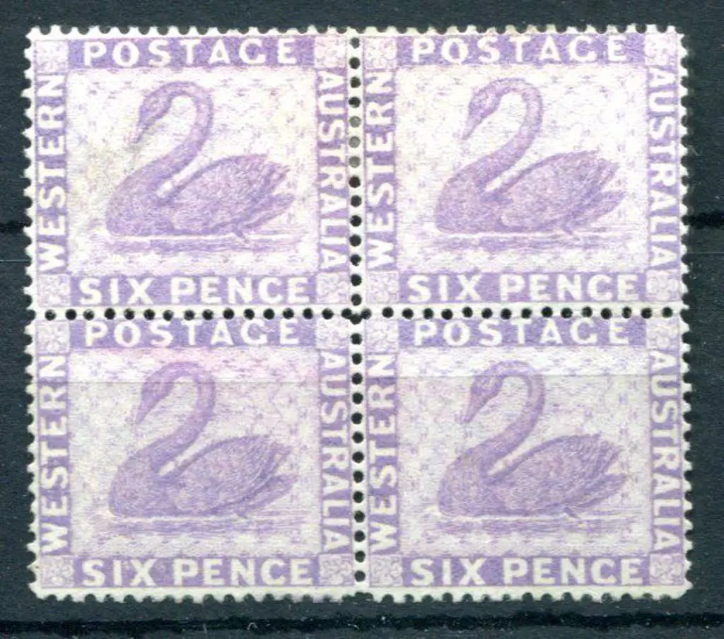 1884 6d lilac. Mint without gum block of 4. SG 80, ... Image 1++