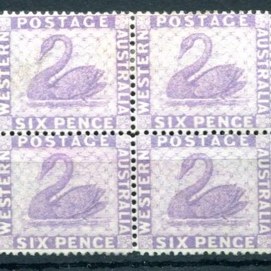 1884 6d lilac. Mint without gum block of 4. SG 80, ...