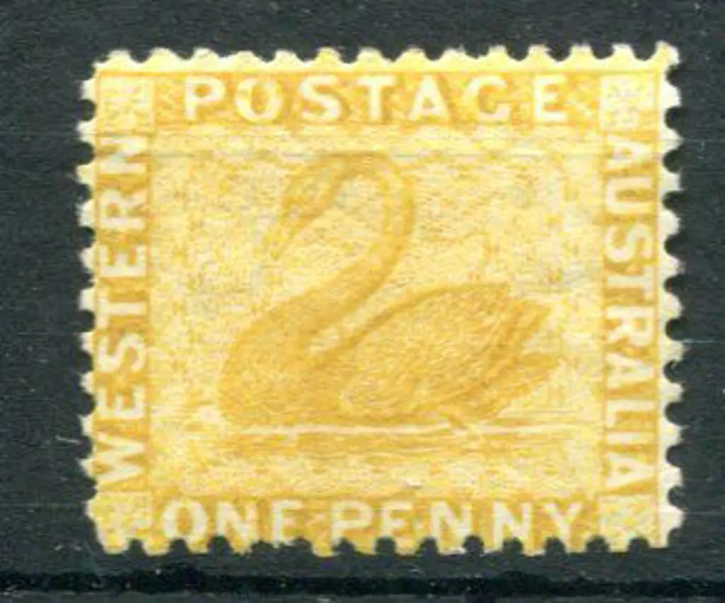 1883 1d yellow-ochre with Crown to right of CA ... Image 1++