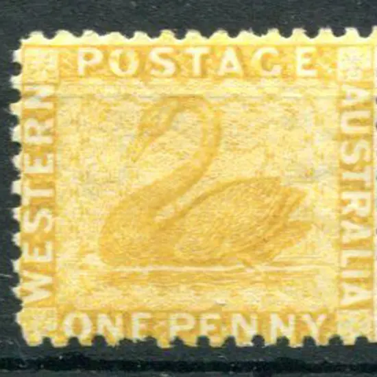 1883 1d yellow-ochre with Crown to right of CA ...