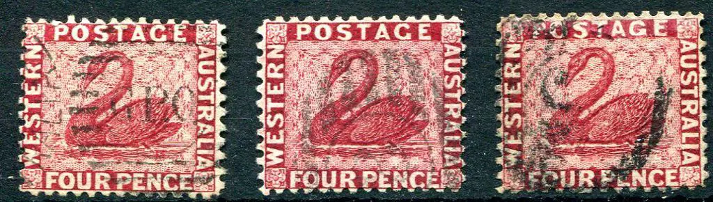 1883 4d carmine, perf. 12 with 3 different wmk ... Image 1++