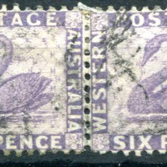 1883 6d lilac horiz pair. Lightly used. SG 85, ...