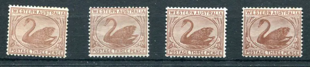 1882/95 3d pale brown & 3d red-brown plus 2 ... Image 1++