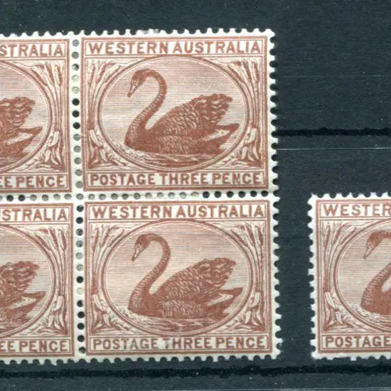 1882/95 3d red-brown, Crown CA Wmk (Sideways), ...