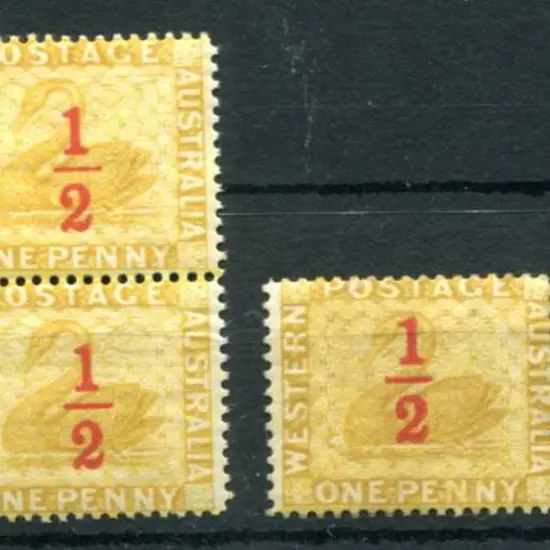 1884 ½d on 1d yellow-ochre with surcharge, perf ...