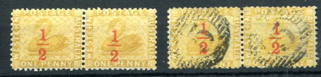 1884 ½d on 1d yellow-ochre with surcharge in red, ... Image 1++