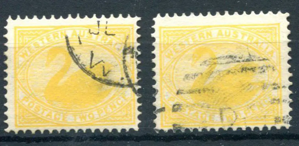 1881 1d yellow-ochre, Crown/CA wmk, perf. 14 ovptd ... Image 1++