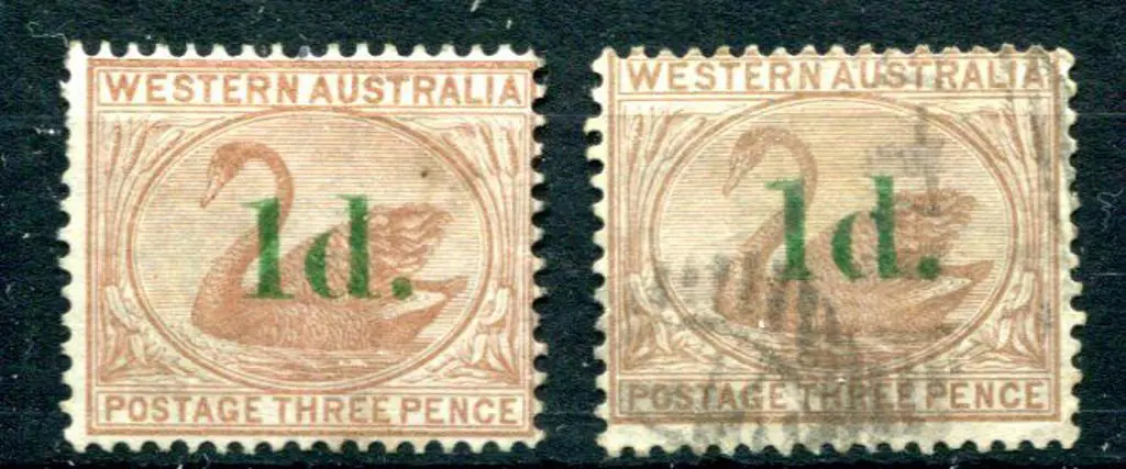 1885 1d on 3d pale brown with "slanting top". Mint ... Image 1++