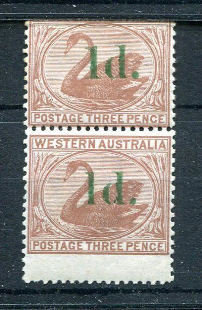 1885 1d on 3d brown vertical pair with "thin 1" ... Image 1++