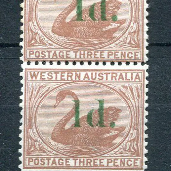 1885 1d on 3d brown vertical pair with "thin 1" ...