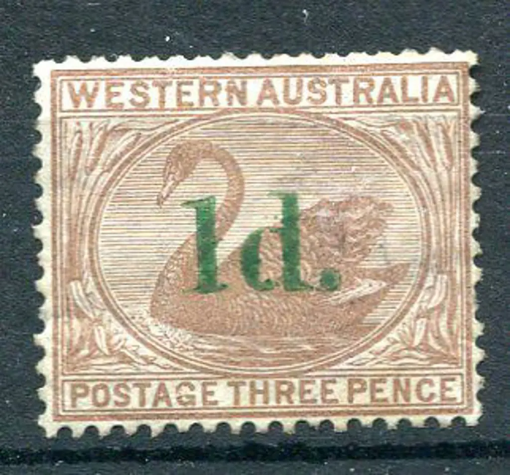 1885 "1d." surcharge in green on pale brown with ... Image 1++