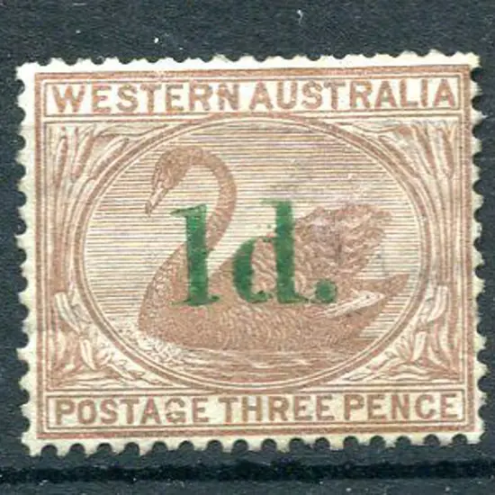 1885 "1d." surcharge in green on pale brown with ...