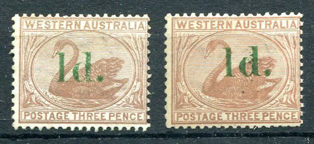 1885 1d on 3d pale brown unused without gum & 1d ... Image 1++