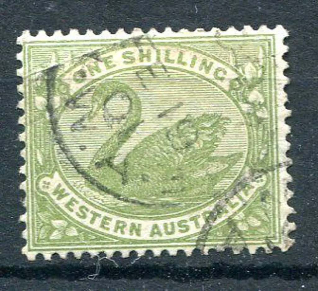 1890 1/- pale olive-green in lower right selvedge ... Image 1++