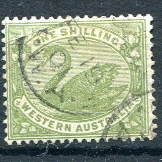 1890 1/- pale olive-green in lower right selvedge ...
