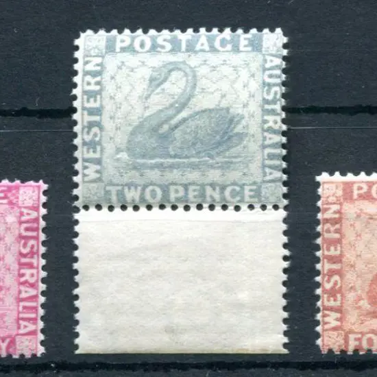 1888 1d carmine-pink, 2d grey with bottom margin & ...
