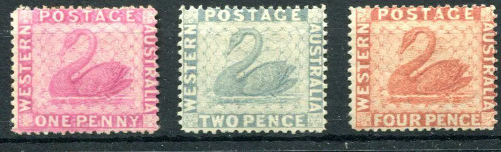 1888 1d carmine-pink MVLH, 2d grey & 4d red brown. ... Image 1++