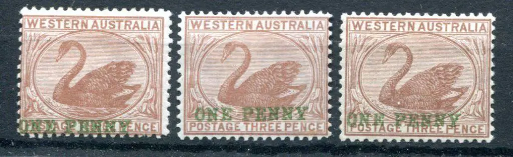 1893 1d on 3d as above but all MLH. SG 107/09, ... Image 1++
