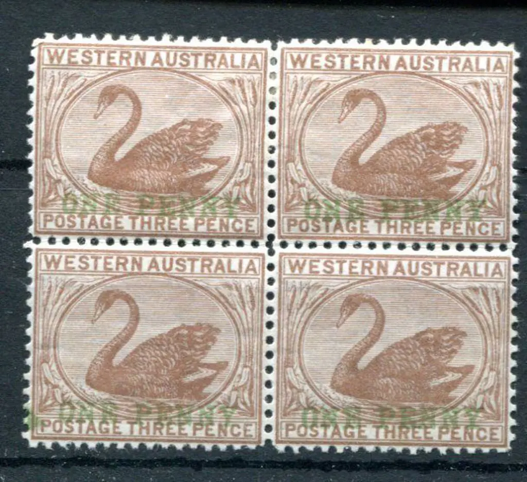 1893 1d on 3d pale brown. MUH/MLH block of 4. SG ... Image 1++
