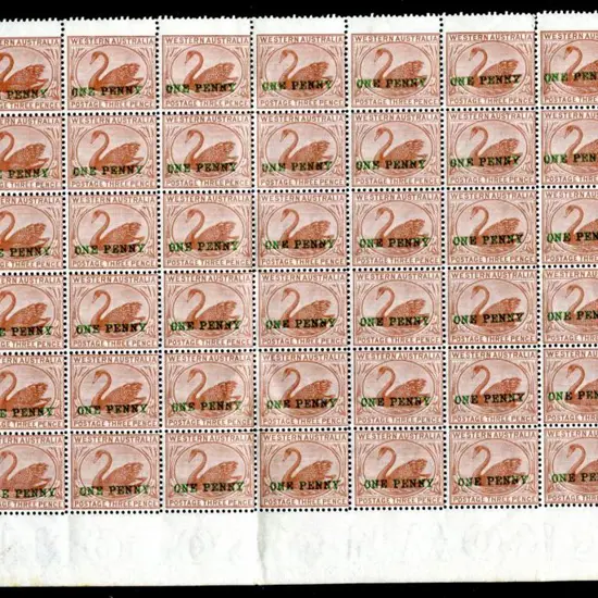 1885 "ONE PENNY" surcharge in green on 3d ...
