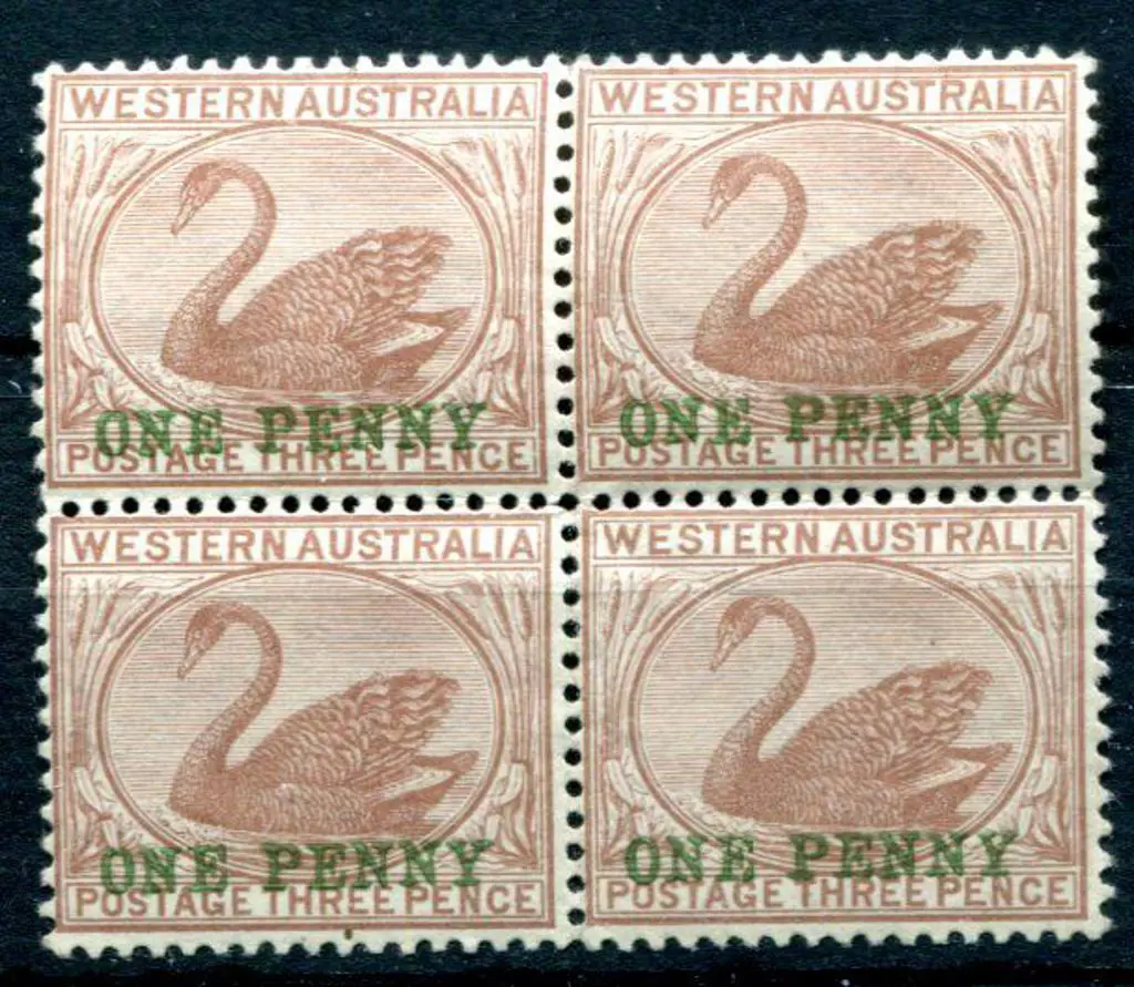 1893 1d on 3d pale brown, Crown CA wmk. MUH block ... Image 1++