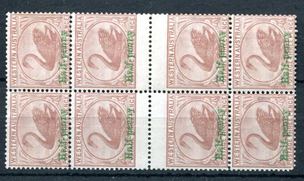 1895 ½d on 3d interpanneau block of 8 MUH/MLH. SG ... Image 1++