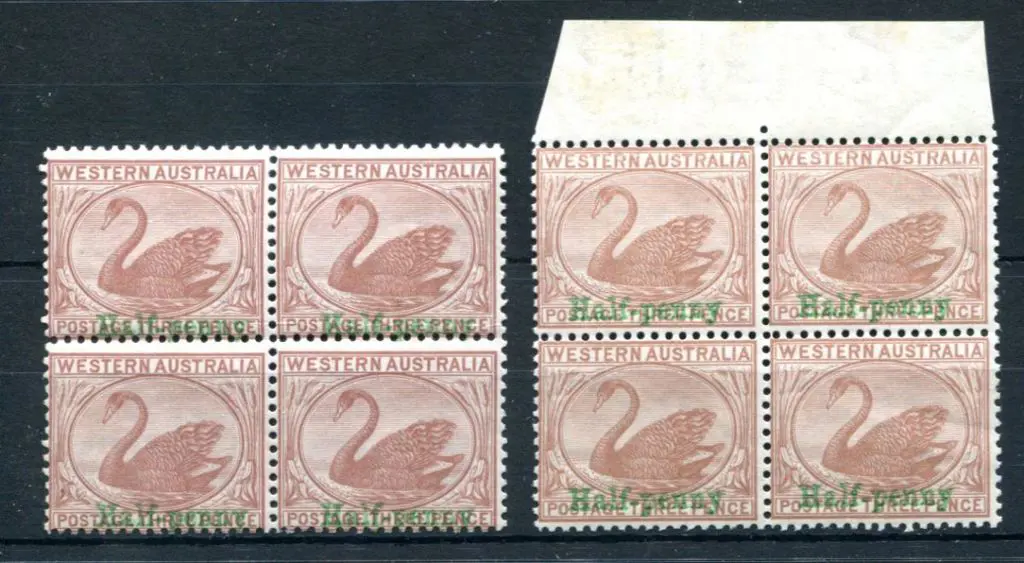 1895 ½d on 3d pale brown & ½d on 3d Cinnamon green ... Image 1++