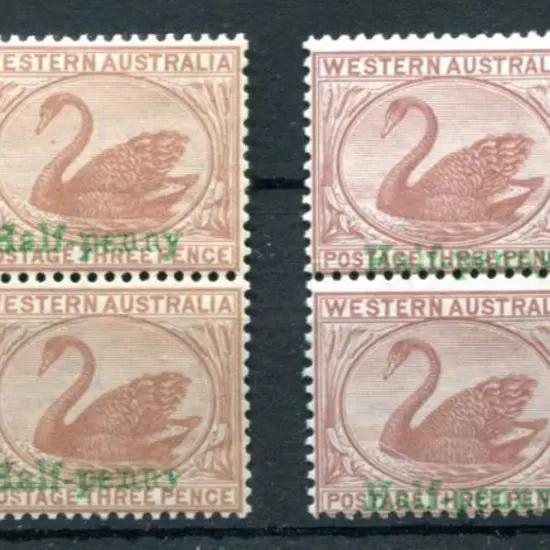 1895 ½d on 3d pale brown & Cinnamon shades with ...