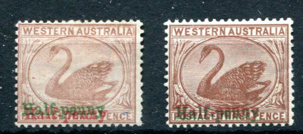 1895 ½d on 3d surcharge in red & green (SG 111a) ... Image 1++