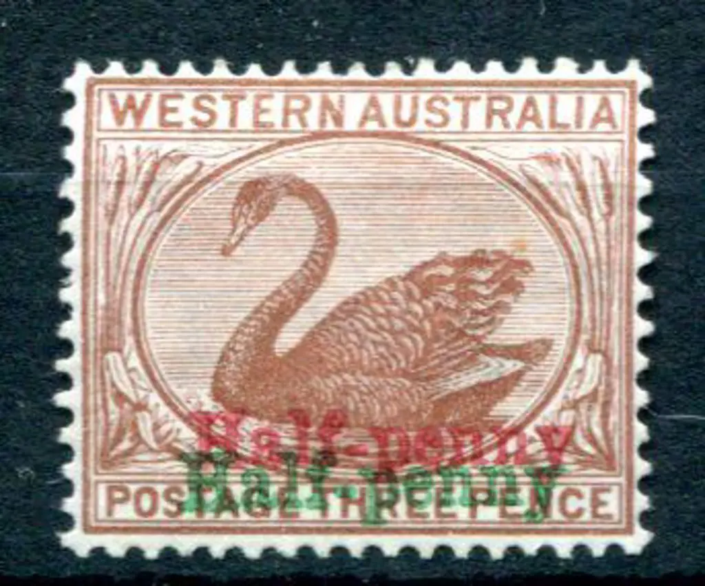 1895 ½d on 3d red-brown with surcharge in red & ... Image 1++