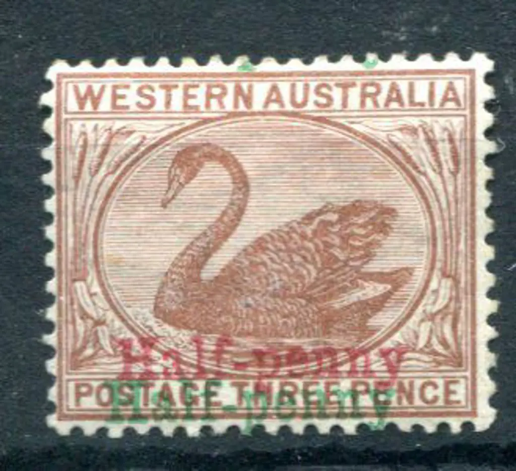 1895 ½d on 3d red-brown with surcharge in red & ... Image 1++