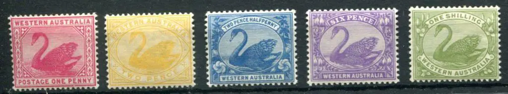 1898/1907 1d carmine, 2d bright yellow, 2½d blue, ... Image 1++
