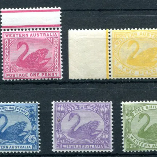 1898/1907 1d-1/- W Cr A wmk set of 5. 6d & 1/- ...