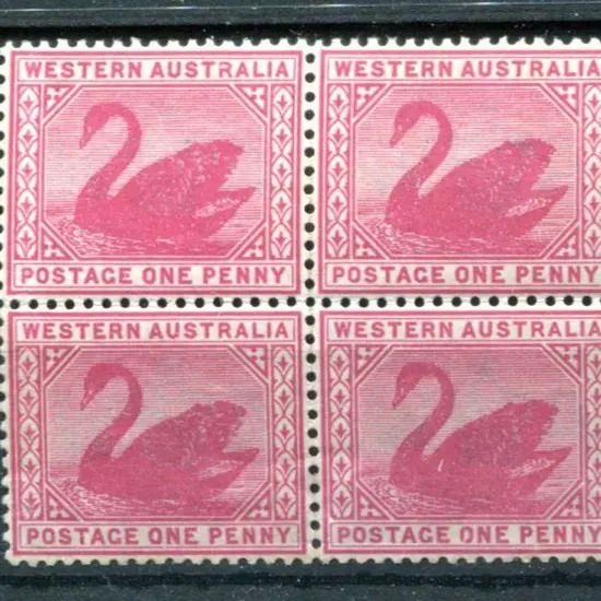 1898 1d carmine block of 4. Fresh MUH/MLH. SG 112, ...