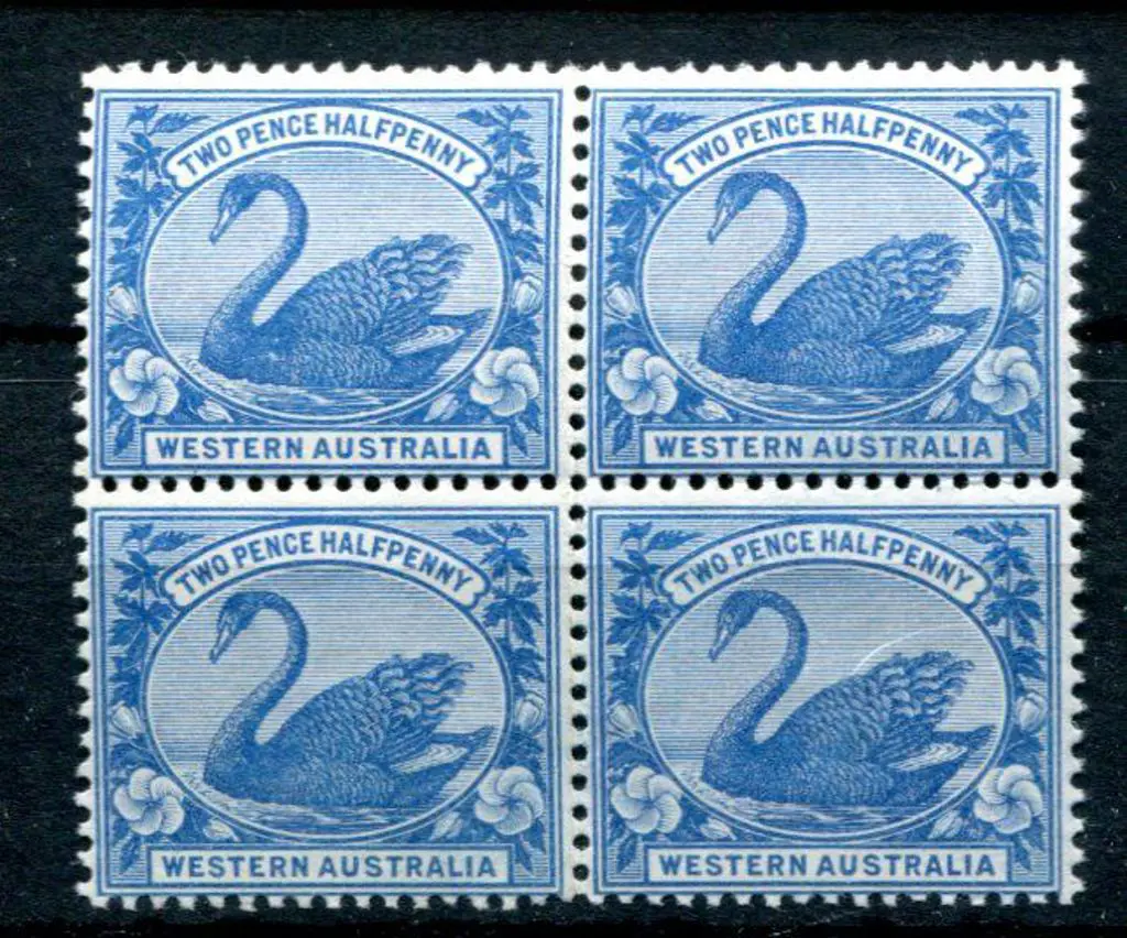 1901 2½d blue block of 4. MUH, light vertical bend ... Image 1++