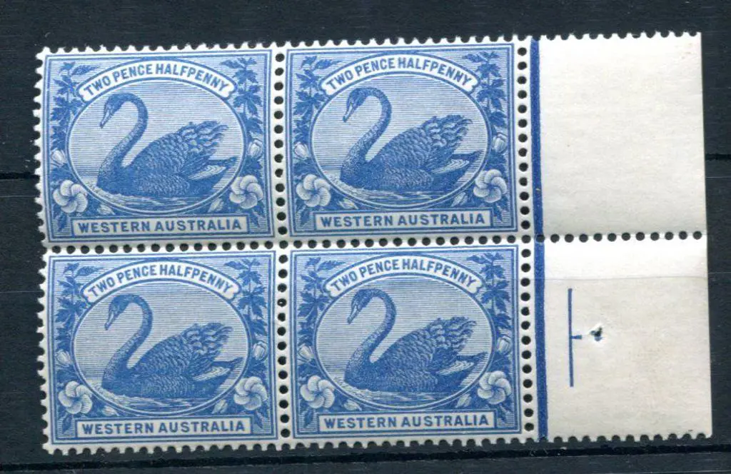 1898/1907 2½d blue block of 4 with right selvedge, ... Image 1++