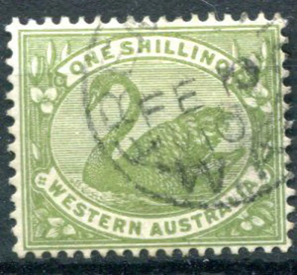 1907 1/- olive-green with inverted wmk. Fine used ... Image 1++
