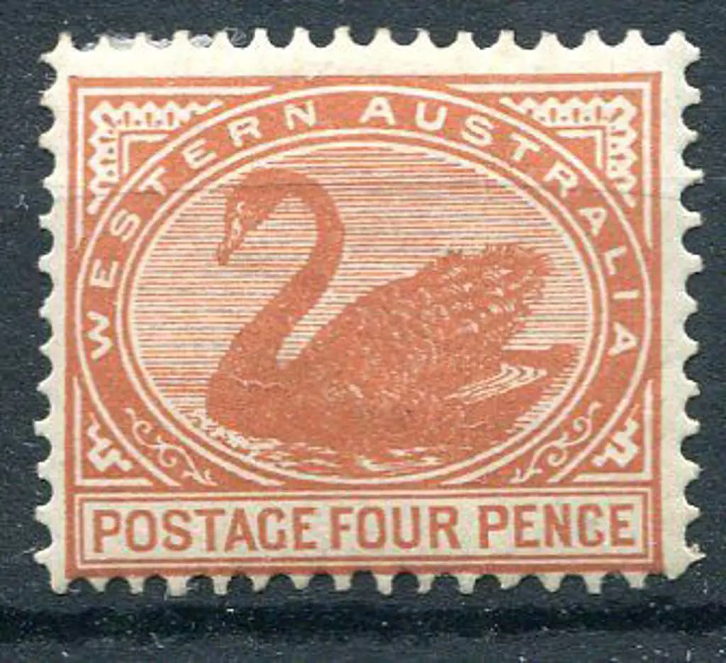 1902 4d chestnut with upright wmk. MH, centred ... Image 1++