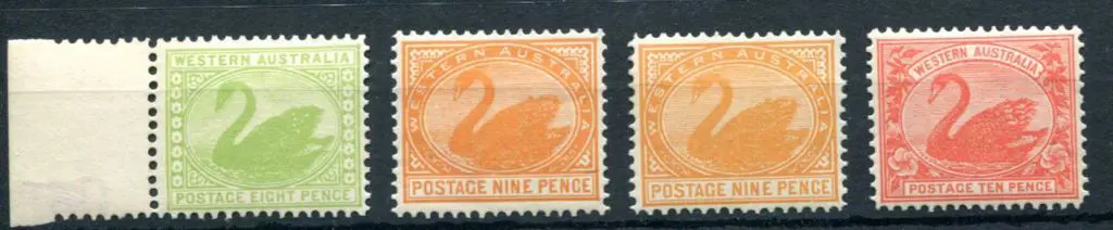1902/11 8d apple green, 9d yellow-orange in 2 ... Image 1++