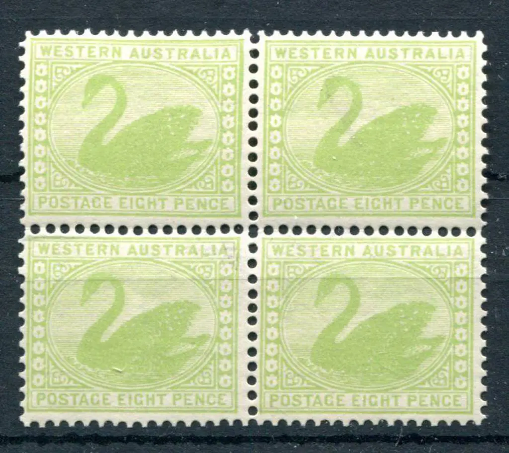 1903 8d apple green block of 4. Superb fresh MUH. ... Image 1++