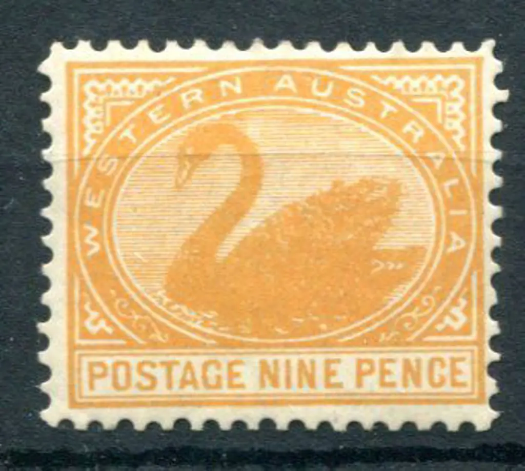 1903 9d yellow-orange with upright wmk, Perf. ... Image 1++